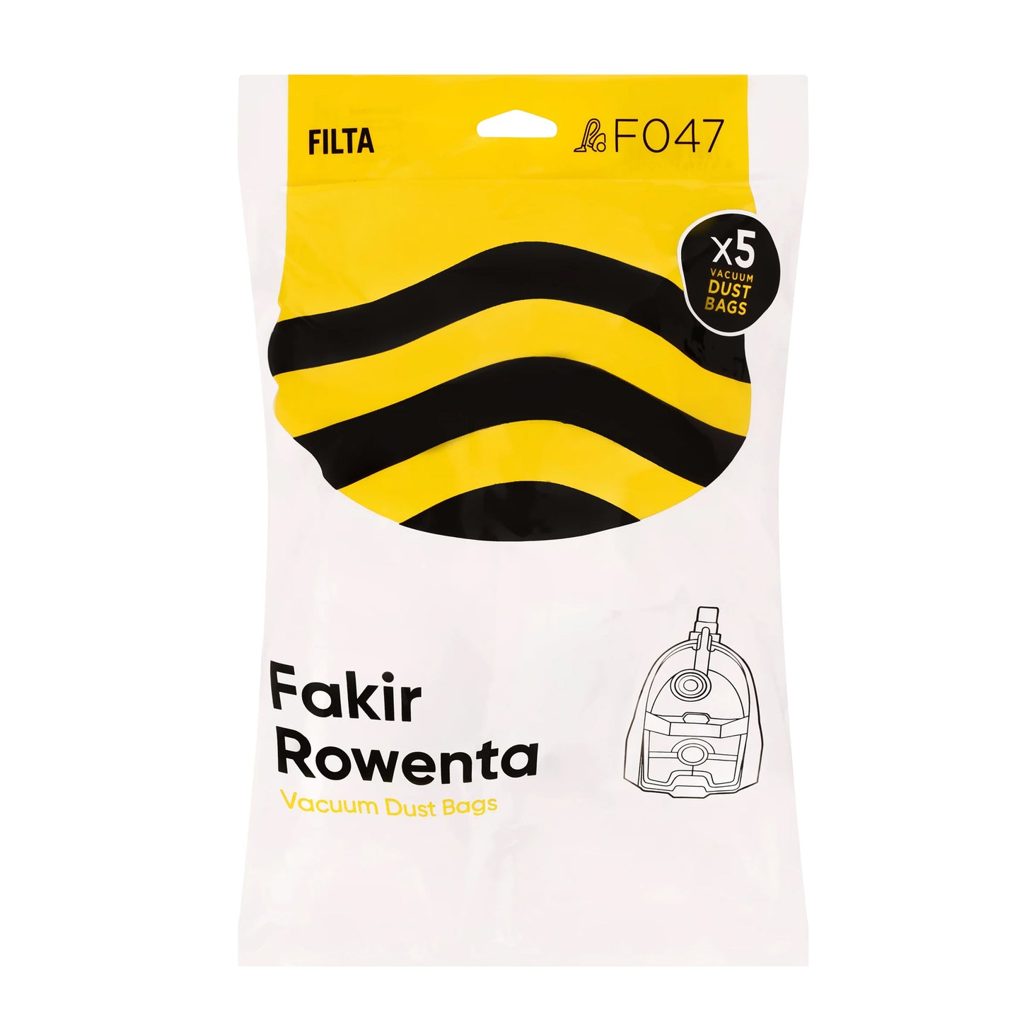 Vacuum Dust Bags 5 Pack Rowenta, Fakir, 17010 F047