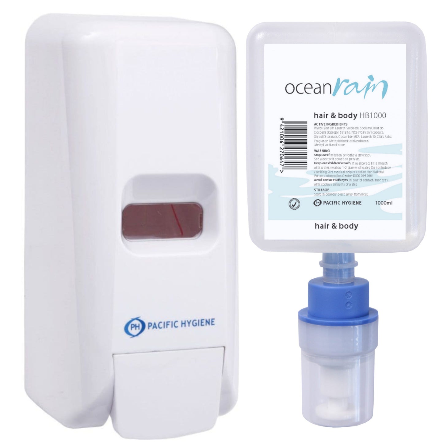 Ocean Rain Shampoo & Body Wash & Dispenser Combo