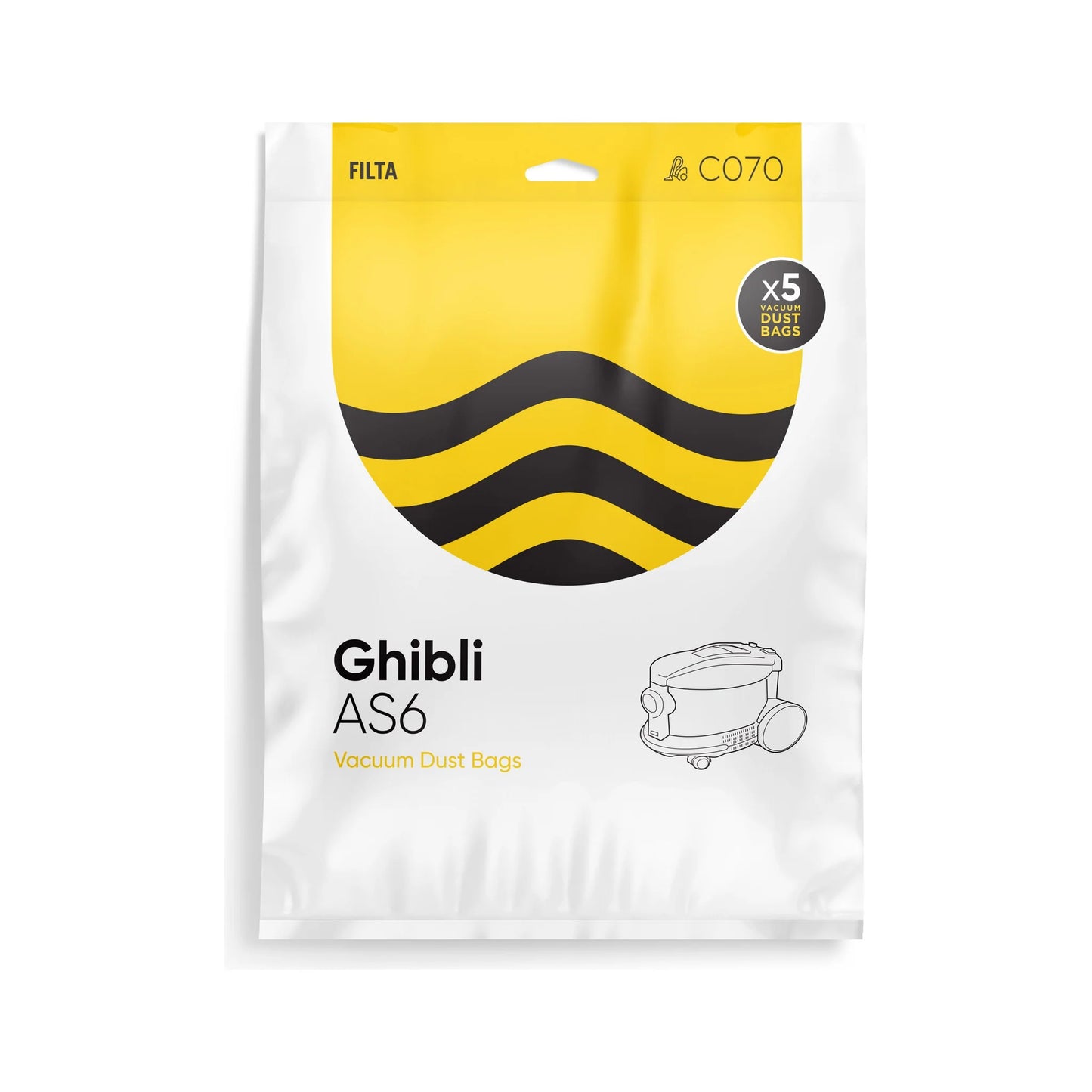 FILTA Ghibli AS6 SMS Multi Layered Vacuum Bags 5 Pack - 20037 (C070)