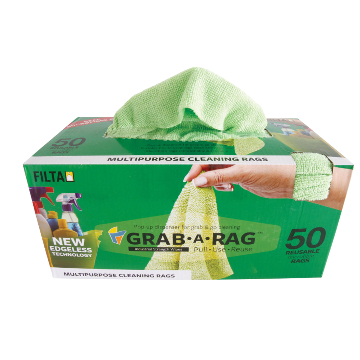 Grab-A-Rag Box of Microfibre Cloths 50 Pack - VALUE PLUS
