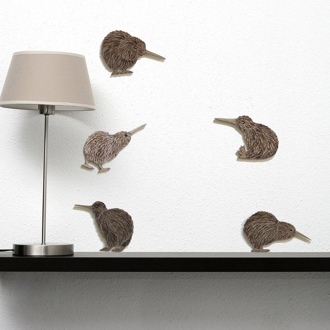 Printed Kiwi Birds ACM Wall Art Set - NZ MADE
