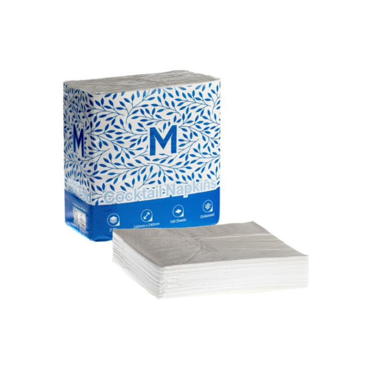 White Cocktail Napkins 1/4 Fold, 2 Ply - Pack of 200