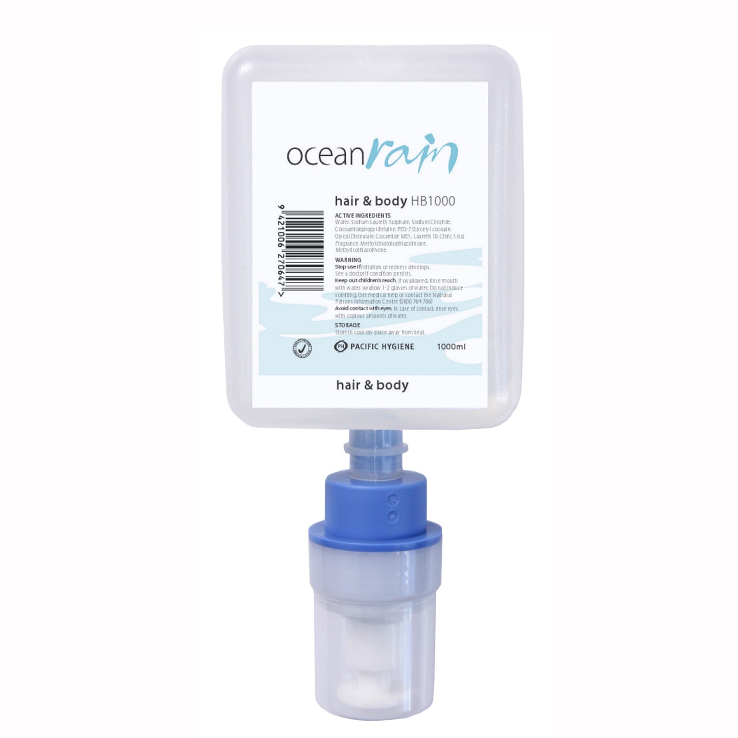 Ocean Rain Hair Shampoo & Body Wash 1000ml Cartridge
