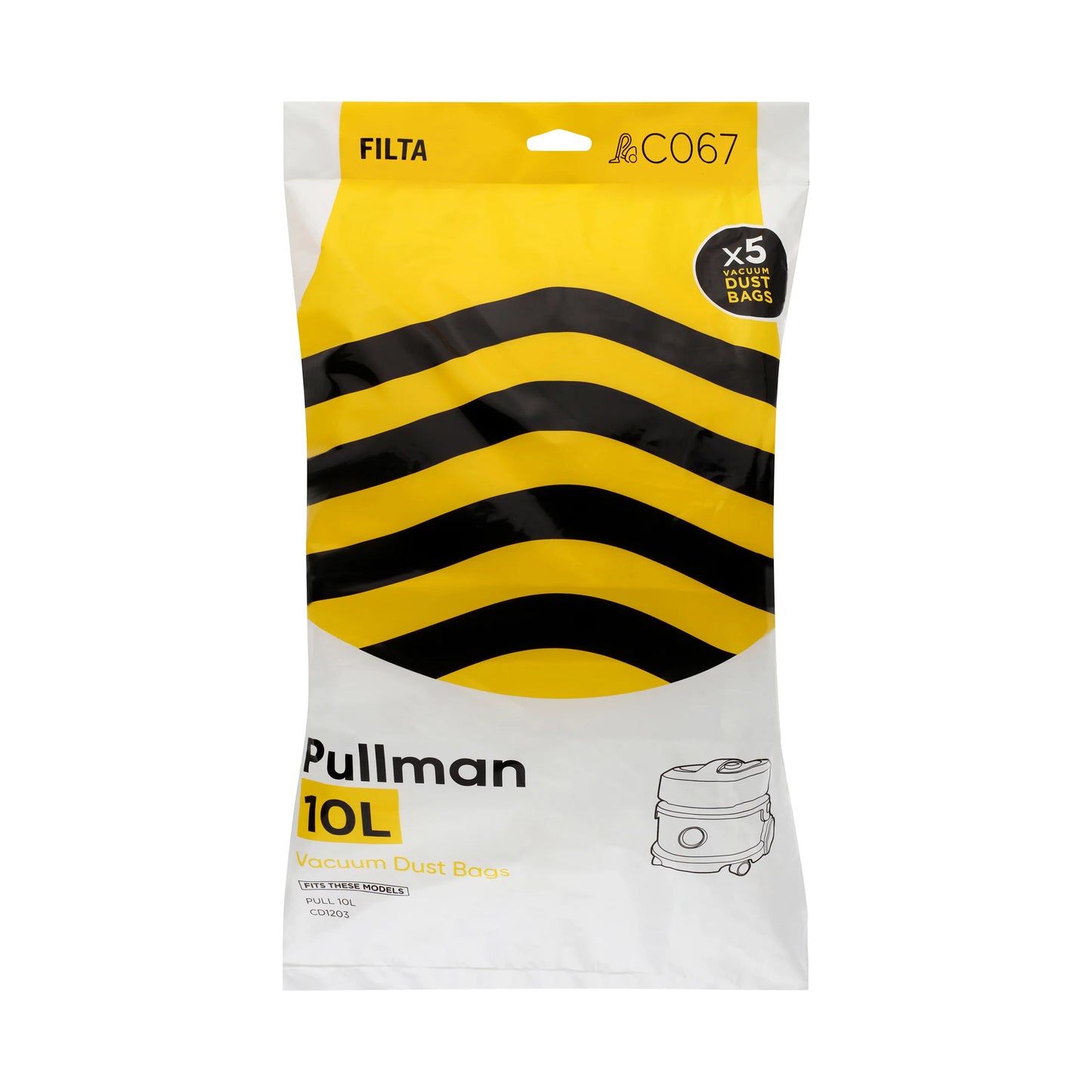 Vacuum Dust Bags 10 Litre 5 Pack 18030 C067 Pullman replaces 32440355