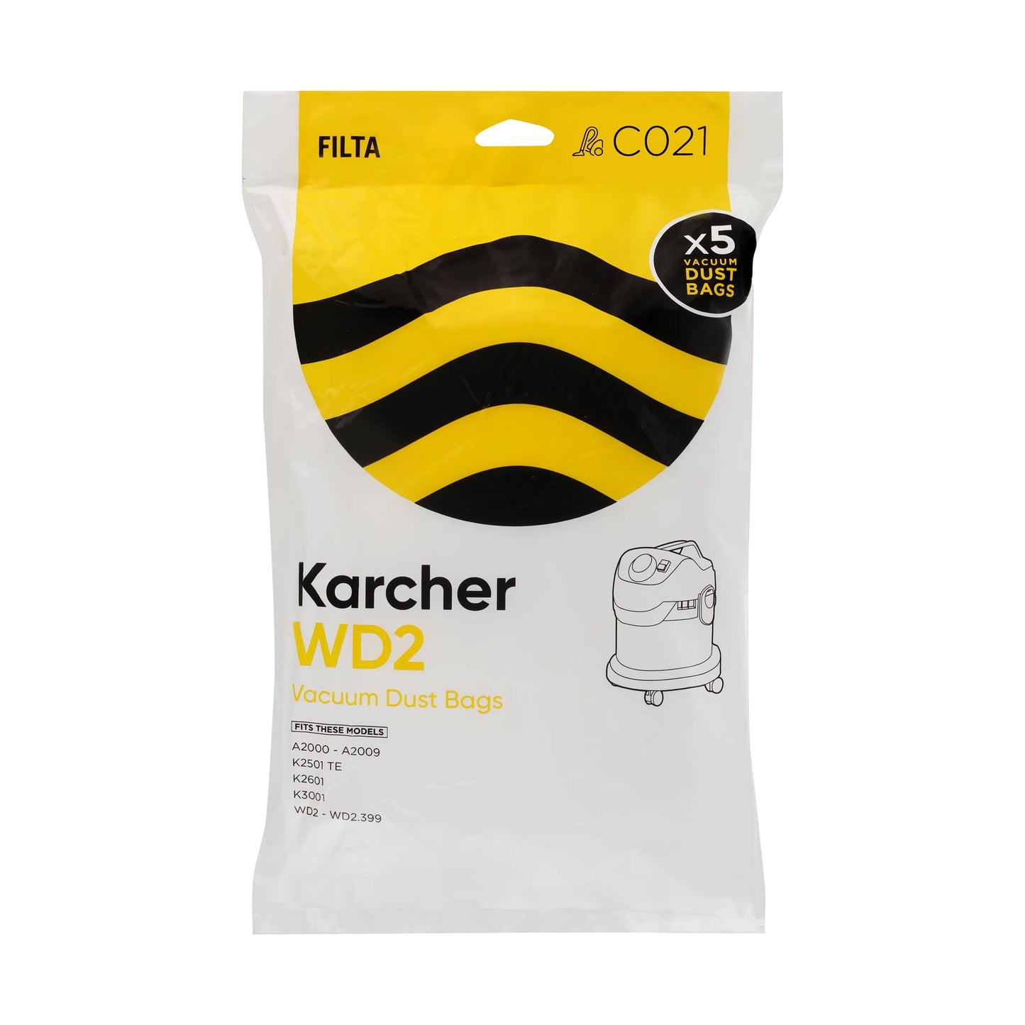 Vacuum Dust Bags 5 Pack 20017 C021 Karcher