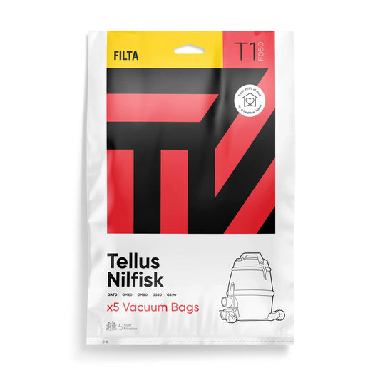 FILTA Tellus Nilfisk SMS Multi Layered Vacuum Bags 5 Pack - 50011 (F050)