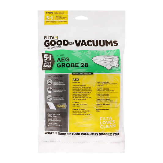 FILTA AEG Grobe 28 SMS Multi LayeredVacuum Bags 5 Pack - 60062 (F006)