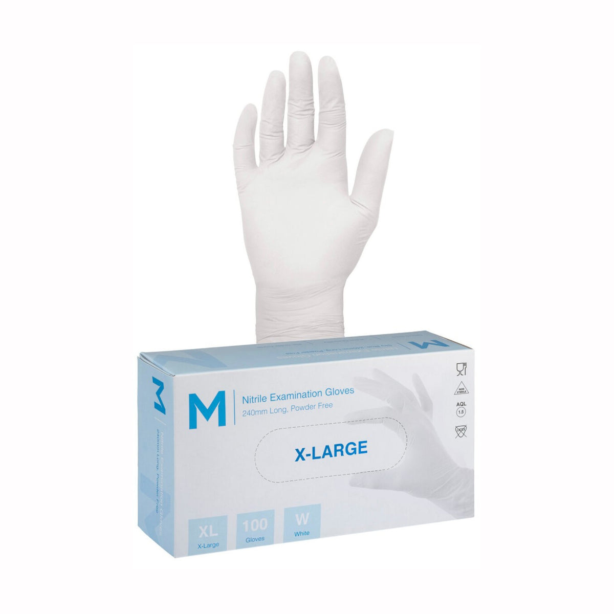 Nitrile White Gloves 5.0g Pack Of 100