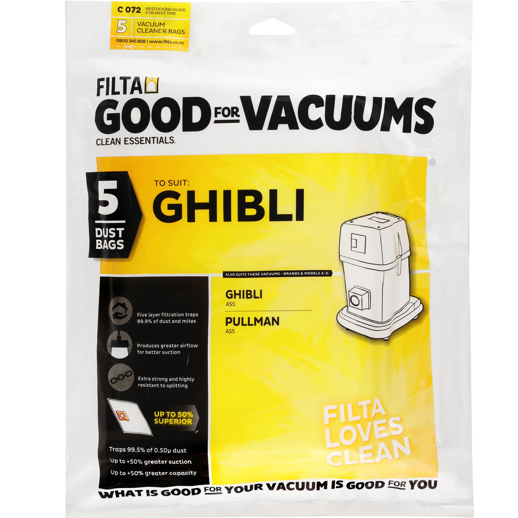 Vacuum Dust Bags Ghibli AS5 5pack 60085