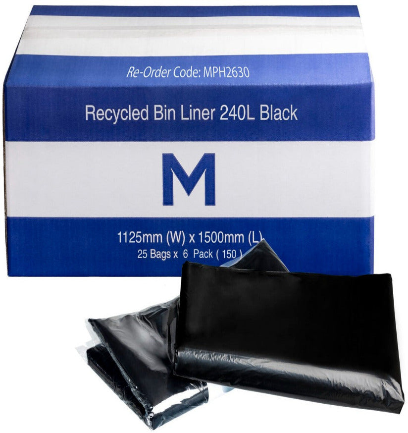 240 Litre FP Recycled Bin Liners - Black (FIT THE NEW AUCKLAND BINS)