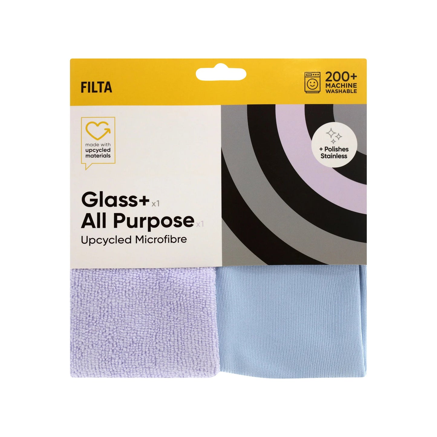 Ultraclean Upcycled Microfibre Cloths 2Pk - Glass & All Purpose