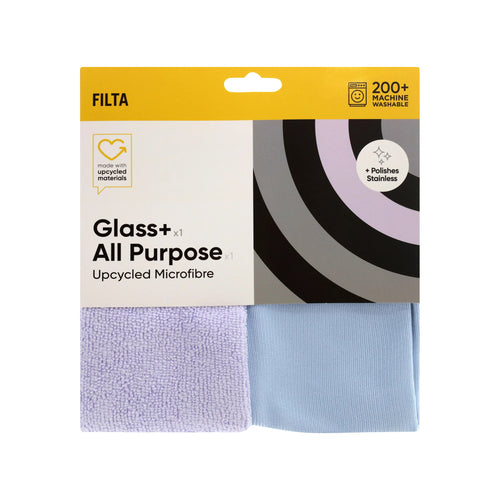 Ultraclean Upcycled Microfibre Cloths 2Pk - Glass & All Purpose