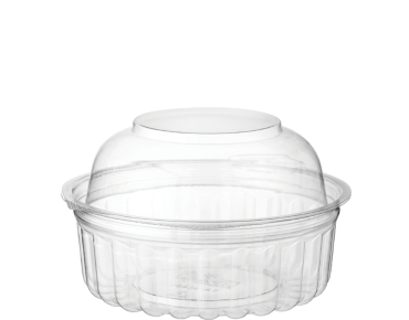 8oz Clearview® Food Bowls with Hinged Dome Lid, Clear - Pack of 25