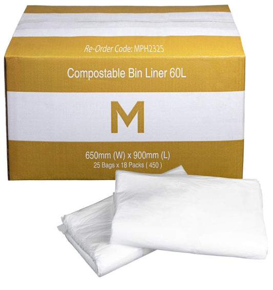 60 Litre Compostable Bin Liners