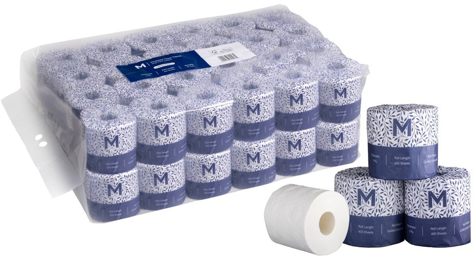 Wrapped Toilet Tissue, White, 2 Ply