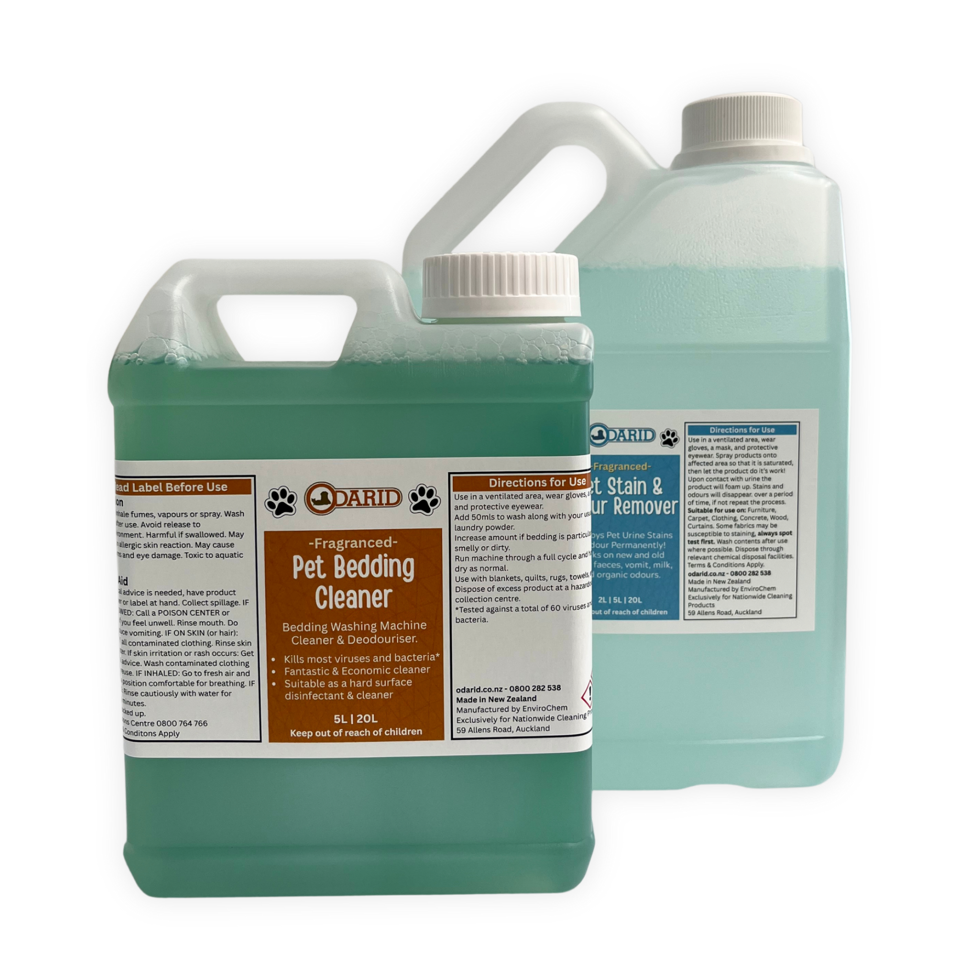 ODARID Pet Stain & Odour Remover Fragranced 2 Litre & Pet Bedding Cleaner 1 Litre in a Combo Deal