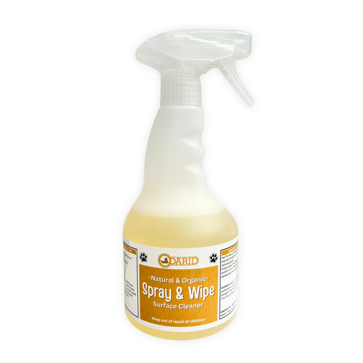 ODARID Natural & Organic Spray & Wipe 500ml Spray Bottle