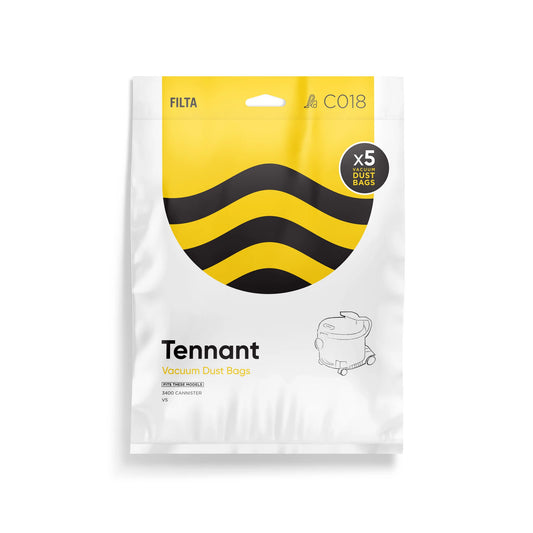 FILTA Tennant 3400 Paper Vacuum Bags 5 Pack - 20045 (C018)