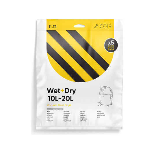 FILTA Wet & Dry 20L SMS Multi Layered Vacuum Bags Pack of 5 - 20030 (C019)