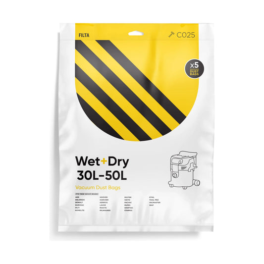 FILTA Wet & Dry 50L SMS Multi Layered Vacuum Bags 5 Pack - 20095 (C025)