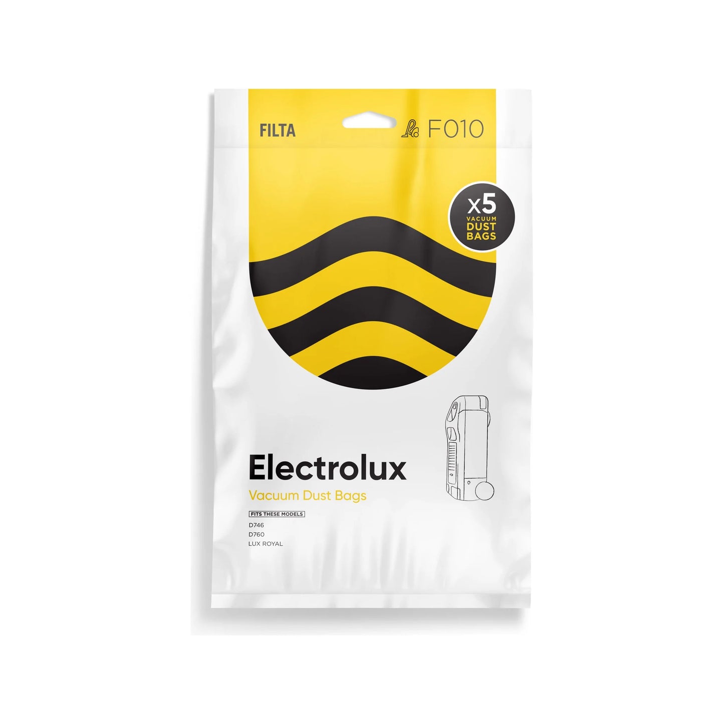 FILTA Electrolux D746 Paper Vacuum Bags Pack Of 5 - 11013 (F010)
