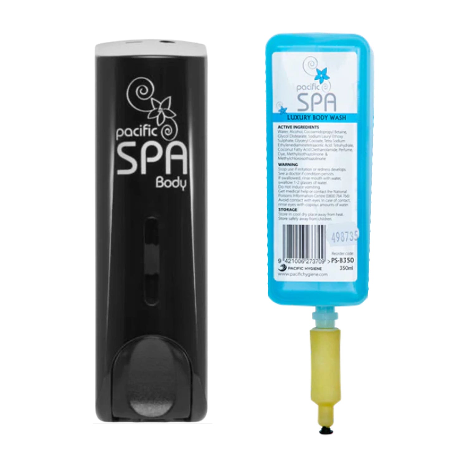Pacific Spa Luxury Body Wash 350ml Sweet French Cologne Fragrance c/w Dispenser