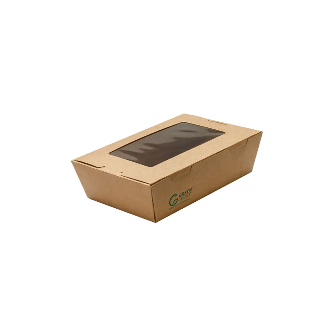 Take Away Box with window KRAFT PLA - Small 1500/261 - Select Your Qty