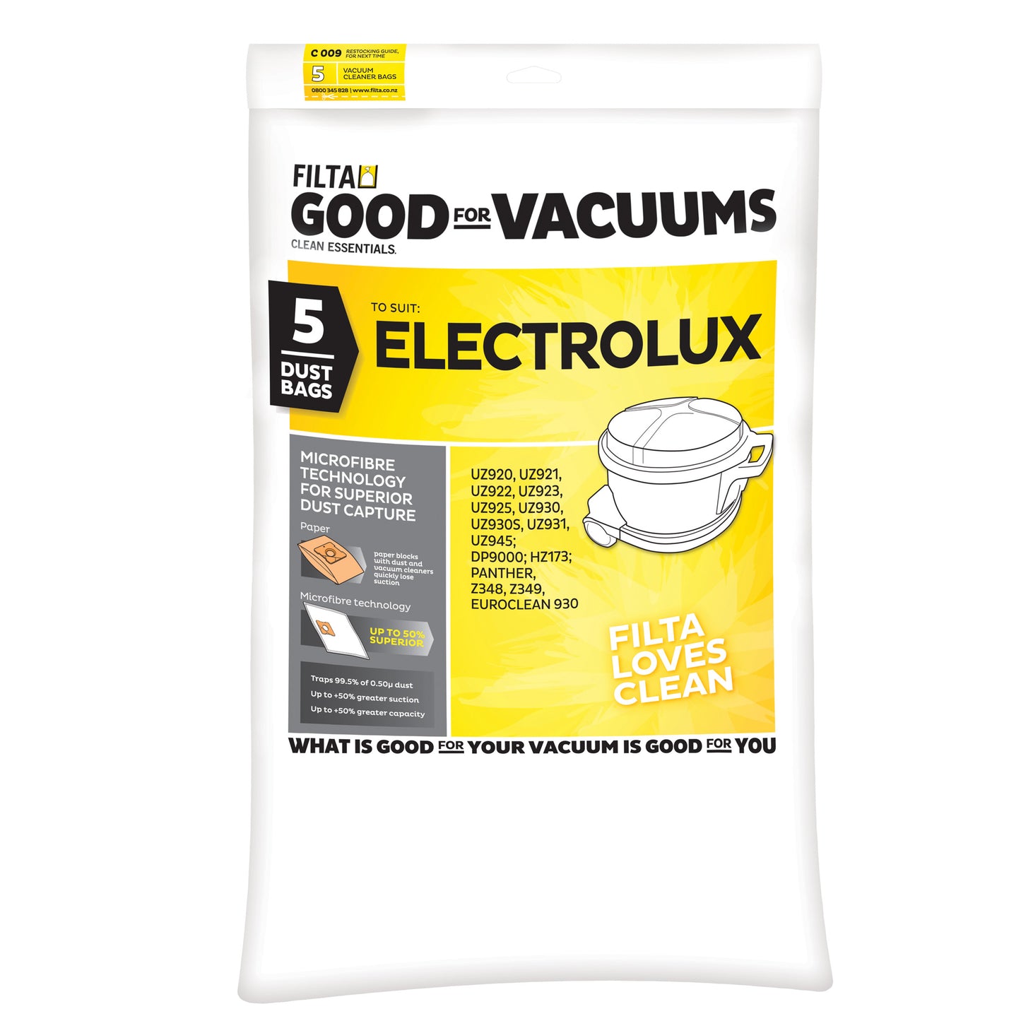 Electrolux Vacuum Dust Bags Pack of 5 11014 C009