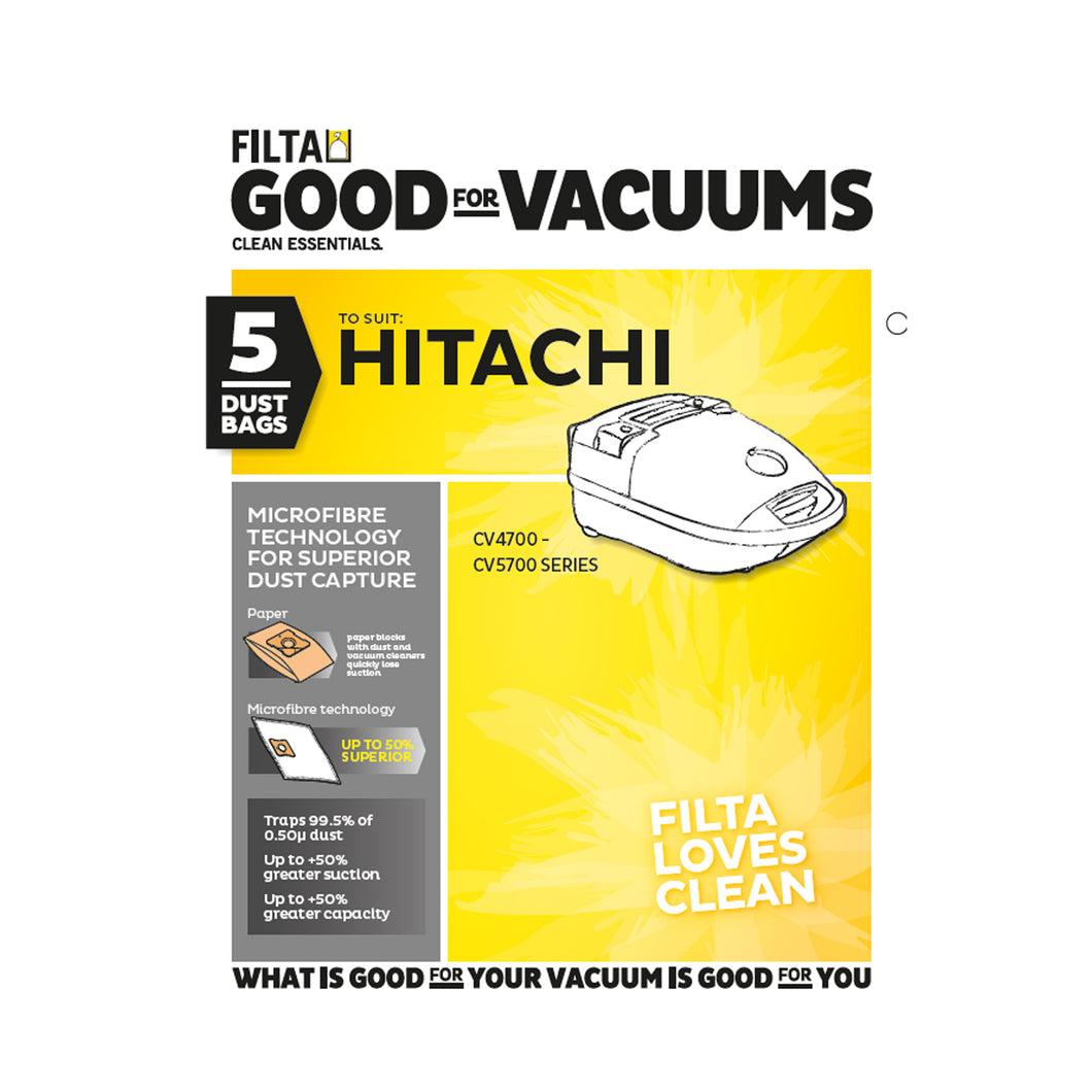 Vacuum Dust Bags 5 Pack Hitachi 13010 F017