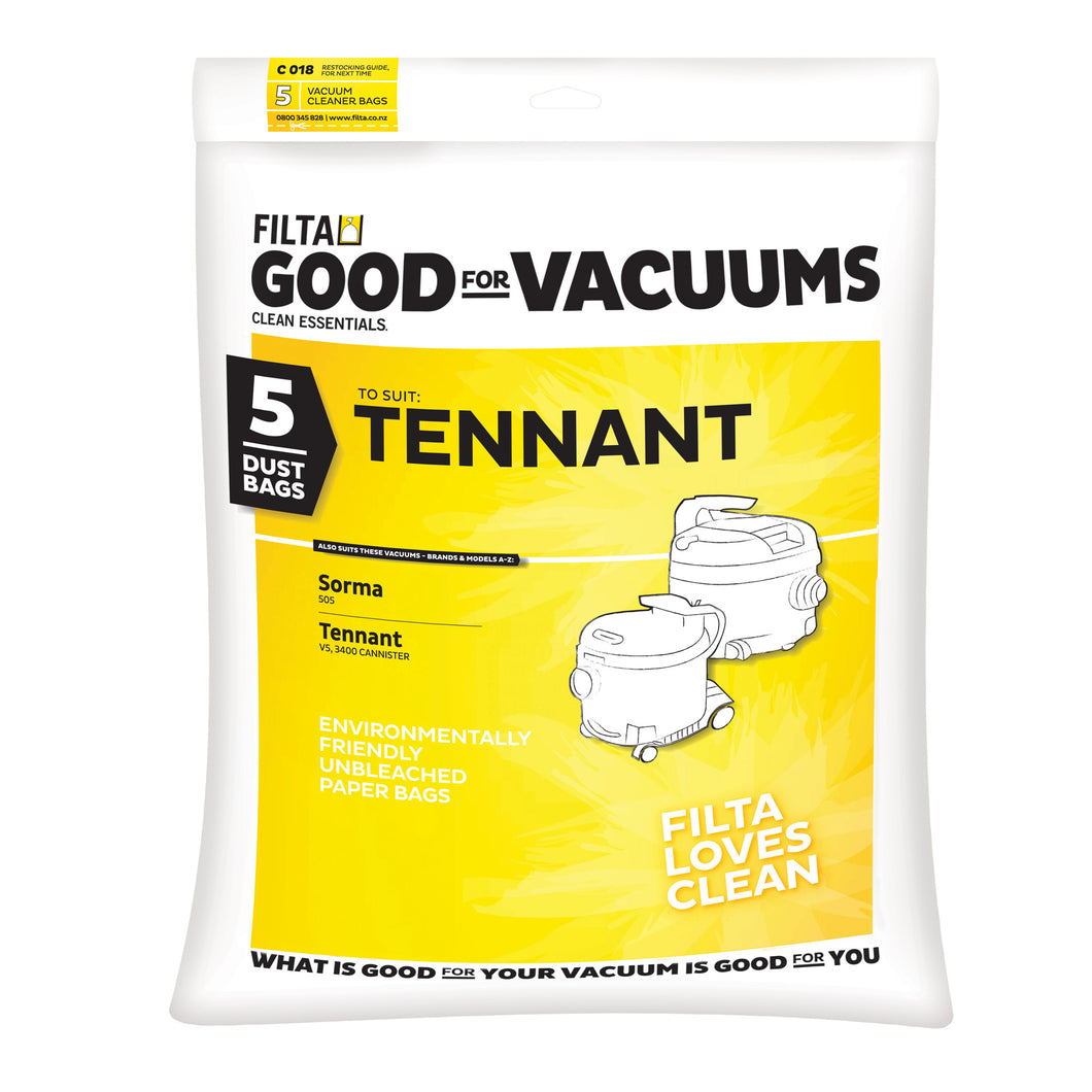 Tennant Vacuum Dust Bags 5 pack (20045) Filta C018