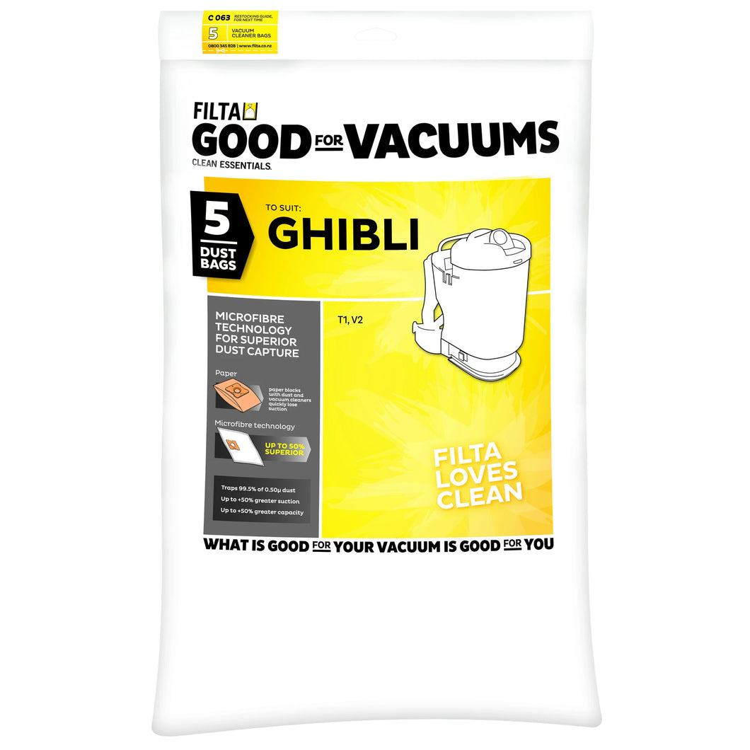 Ghibli Vacuum Dust Bags 5 Pack 20099 C063 Filta