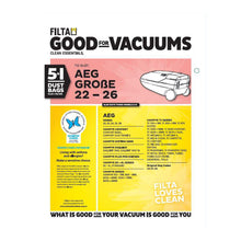 Vacuum Dust Bags 5 Pack AEG 60063 FILTA F005