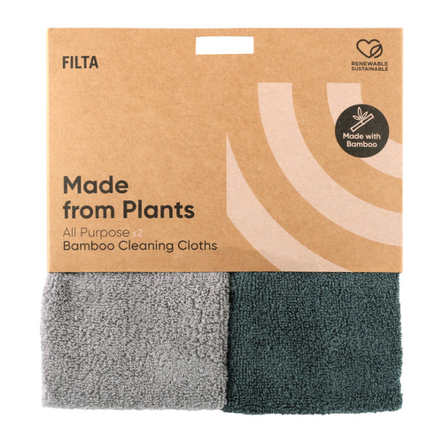 Bamboo Made Cleaning Cloths 2pack Grey/Green 30041
