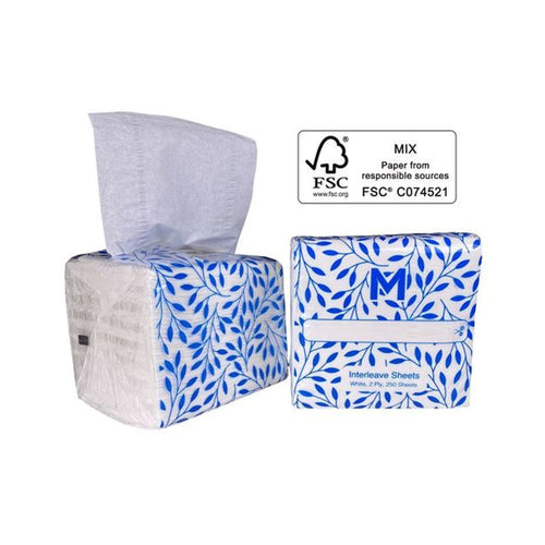Interleaf Toilet Tissue - White, 2 Ply, 250 Sheets MPH27241