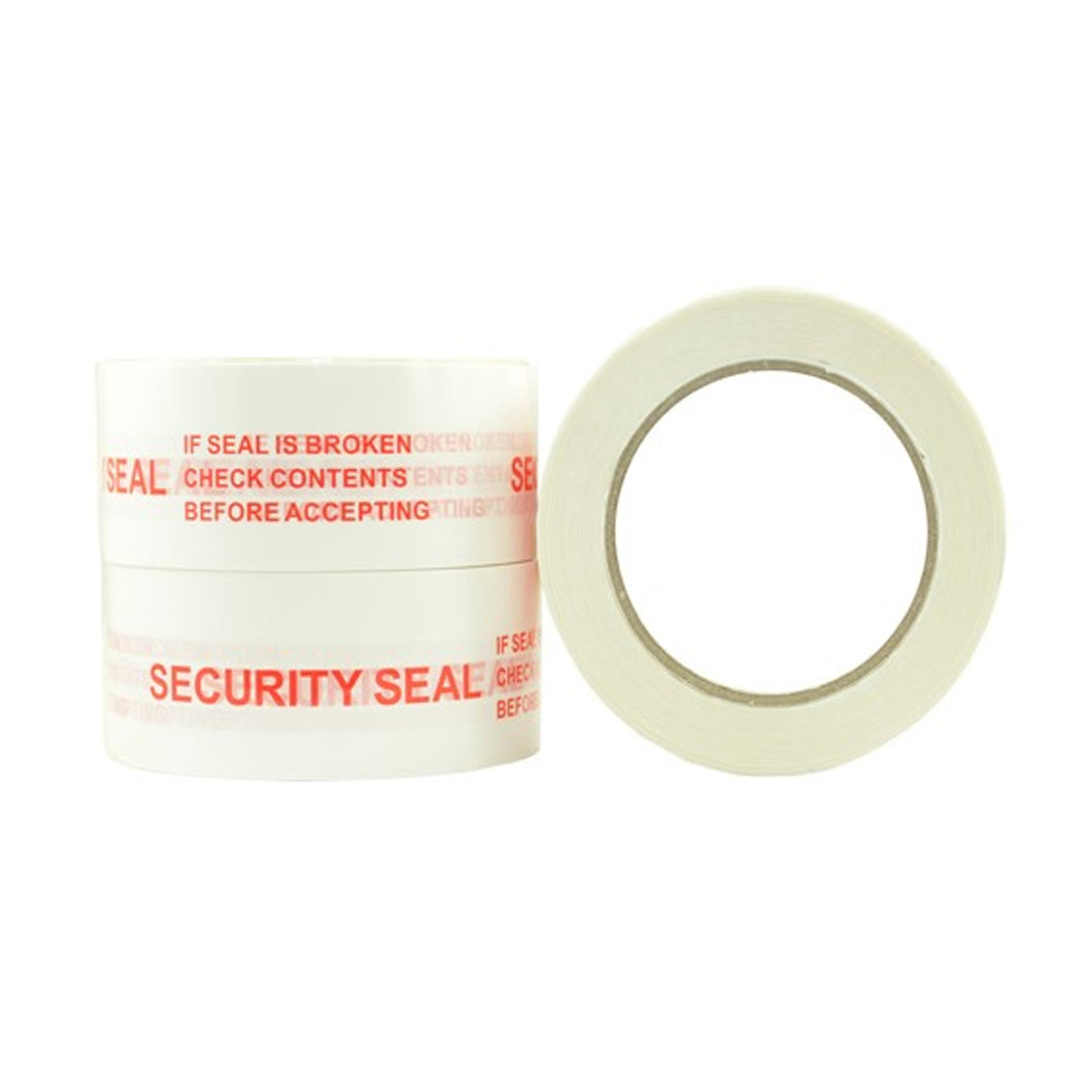 'Security Seal' Message Tape White/Red, 48mm x 100m x 50mu