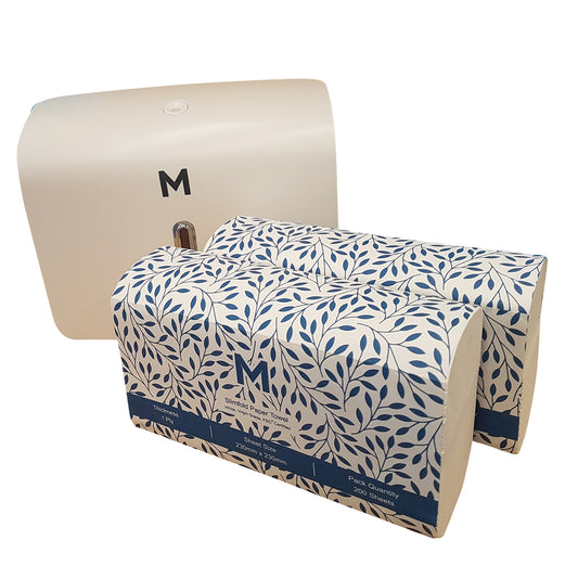 Paper Towel Slimfold Starter Park c/w Dispenser - Select Your Colour