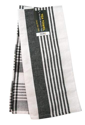 Cotton Tea Towels Black 2 pack 450 x 700mm 31001
