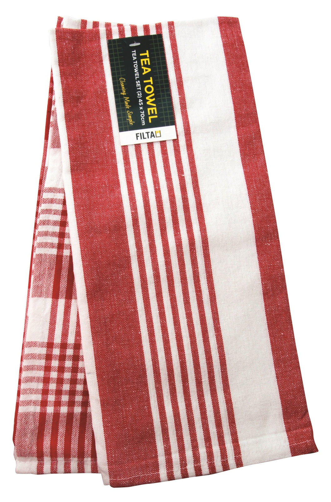 Cotton Tea Towels Red 2 pack 450 x 700mm 31002